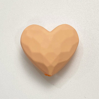 Rubberized Spray Painted Faceted Heart Acrylic Beads 19mm 50pcs 13