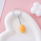 Resin Potato Food Keychain Mustard Yellow Playful Design 3