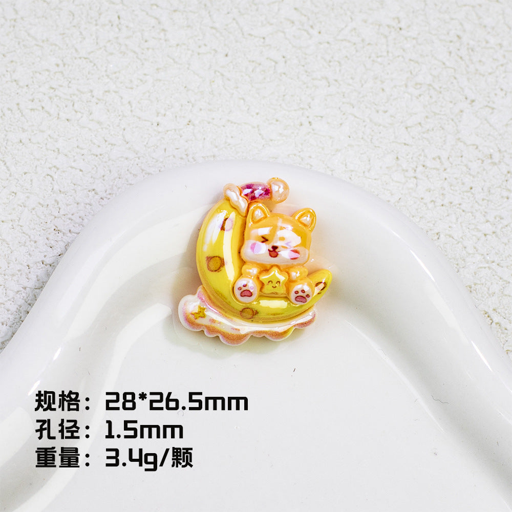 Plating Cute Corgi Resin Beads Glossy Honey Tone 10pcs 7