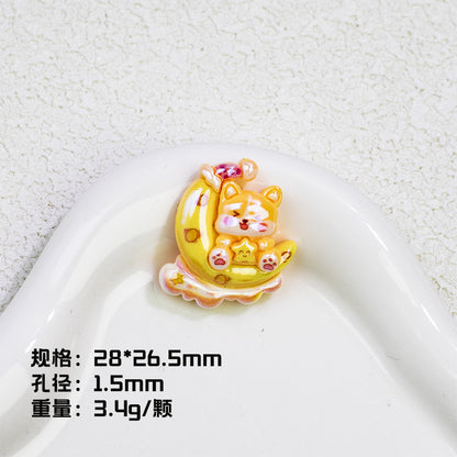 Plating Cute Corgi Resin Beads Glossy Honey Tone 10pcs 7