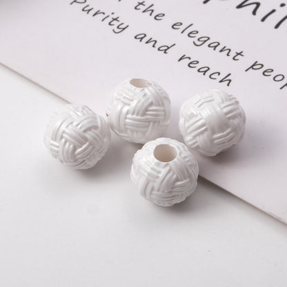 Colored Yarn Ball Acrylic Beads 12mm Large Hole 100pcs 7