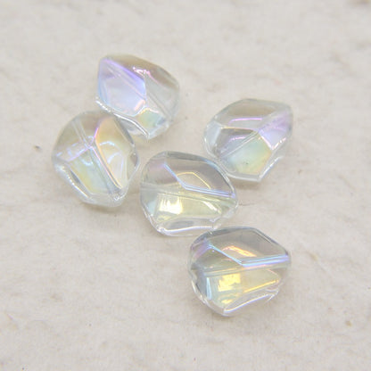 Electroplated Stone Shaped Glass Beads 17mm Vivid Colors 80pcs 5