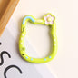 Painted Kitty Keychain Metal Zinc Alloy Floral Design 6pcs 6