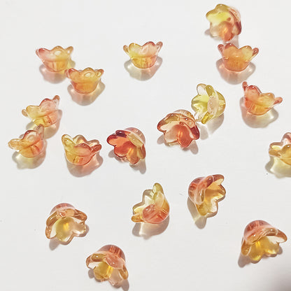Czech Glass Beads Wind Chime Flower 12mm Pastel Glossy 100pcs 33