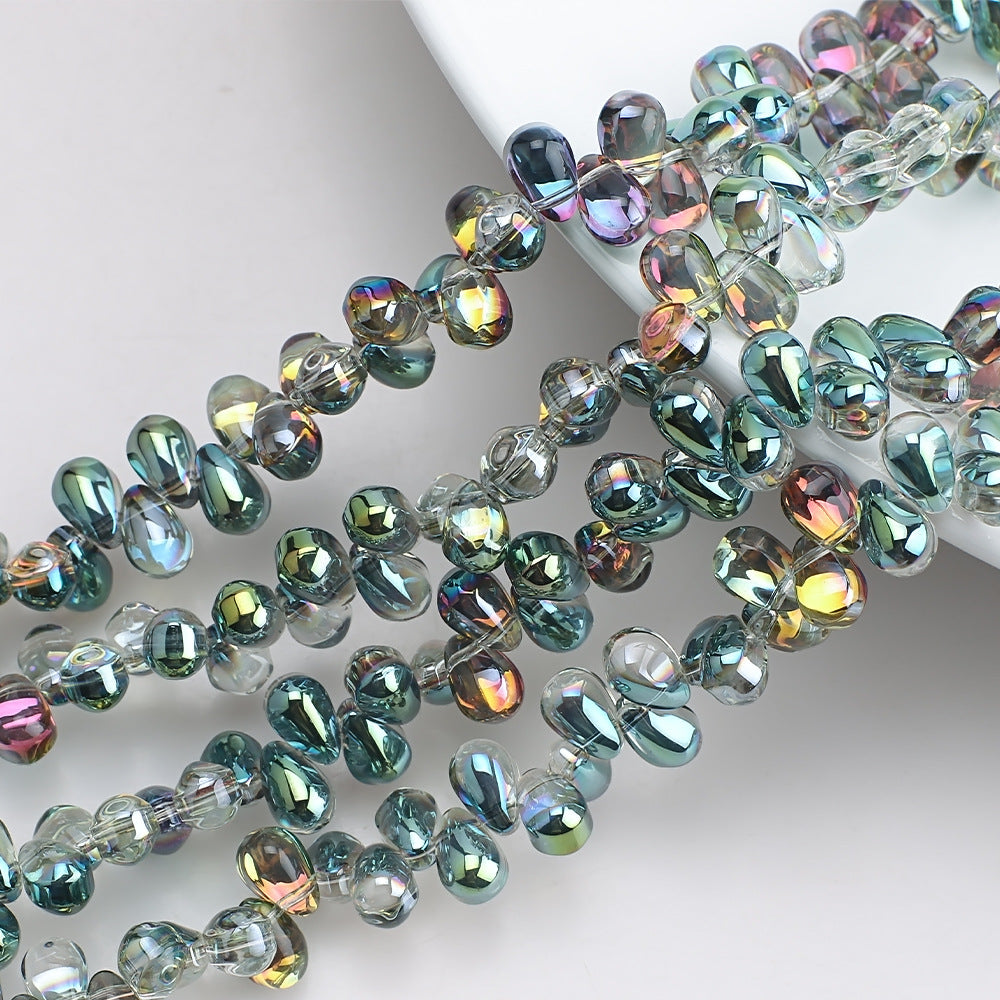 Crystal Teardrop Czech Glass Beads 6 9mm Iridescent Colors 100pcs 9