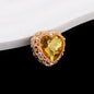 Double-Sided Heart Rhinestone Beads 22mm Alloy Encrusted 10pcs 42