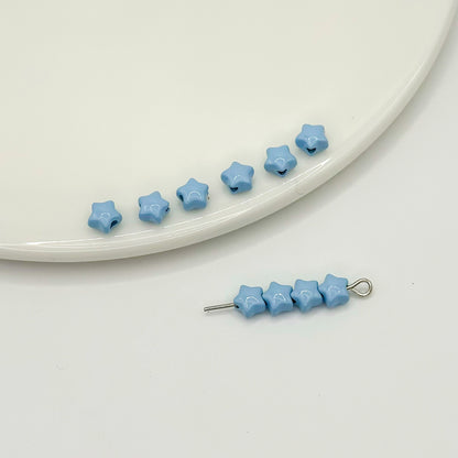 Star Metal Beads 5mm Baking Painted Colorful Finish 40pcs 15