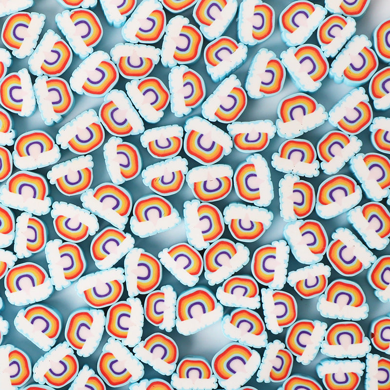 Cloud Clay Beads 10mm White Rainbow Polymer 200pcs 6