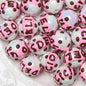 Hand Painted Acrylic Beads 16mm New Year Dog Faces 10pcs 15