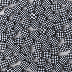 Round Clay Beads 10mm Black White Checkerboard Polymer 100pcs