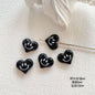 Baking Painted Black and White Metal Beads Quirky Shapes 10pcs 11