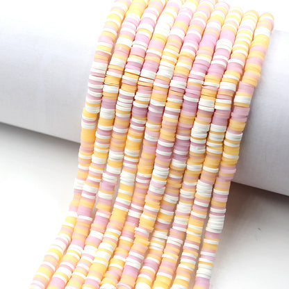 Flat Clay Beads 6mm Colorful Polymer Spacer Disc 10strands 18