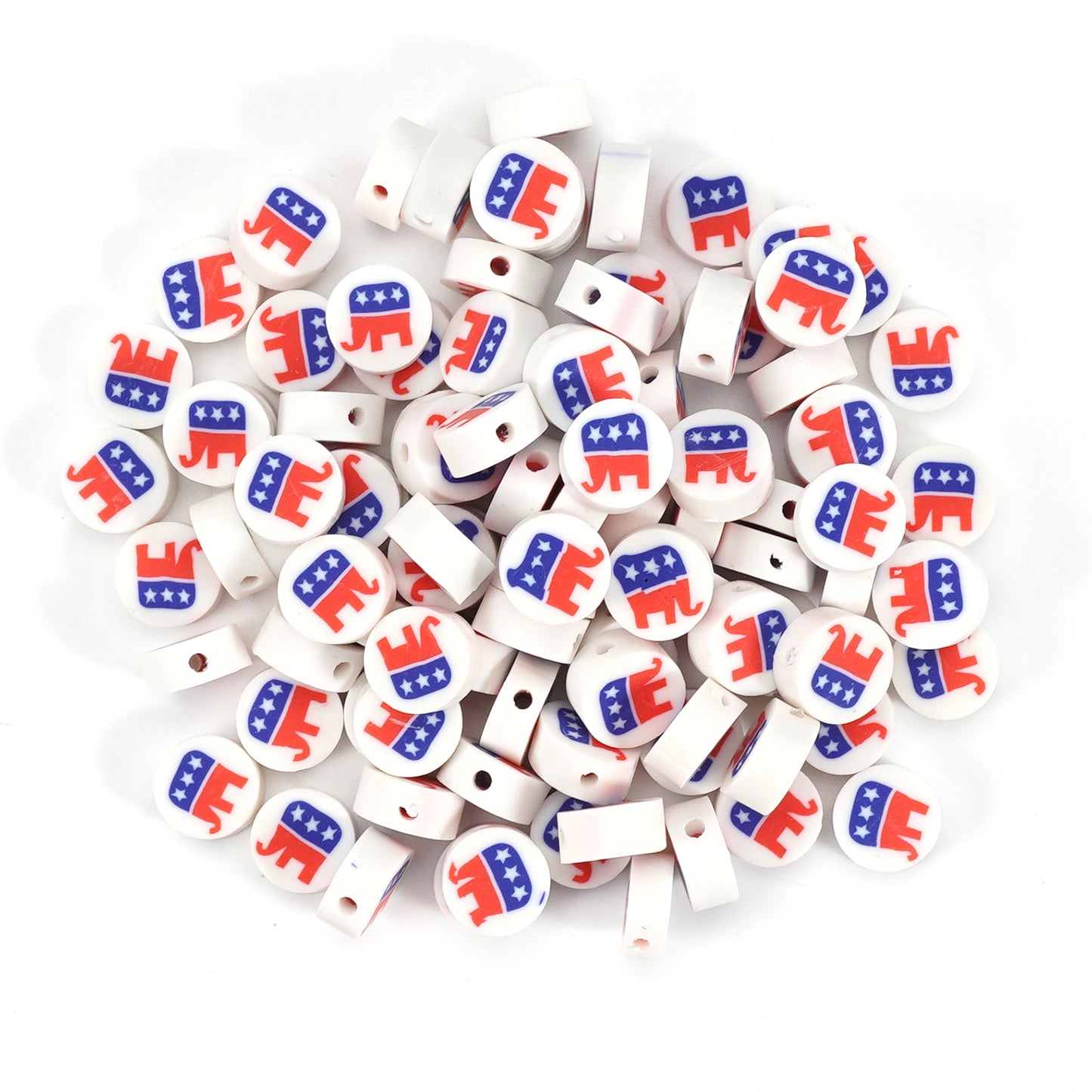 Geometric Clay Beads American Flag Colors Patriotic Design 200pcs 10