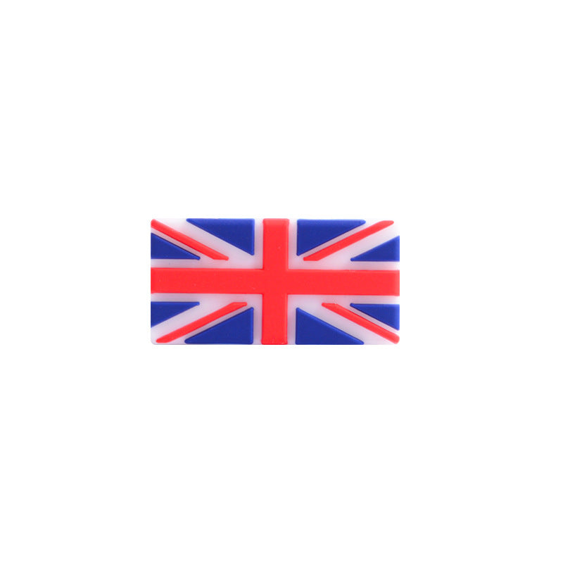 Silicone Focal Beads National Flag Rectangular Design 20pcs 18