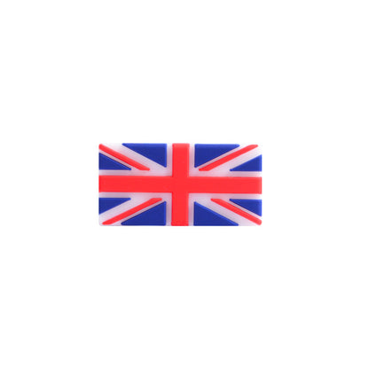 Silicone Focal Beads National Flag Rectangular Design 20pcs 18