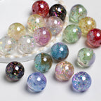 Shimmer Glitter Filled Resin Beads 16mm Round Mixed Colors 10pcs 4