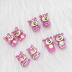 Plating 3D Lotso Resin Beads Glossy Pink Gold 10pcs 4