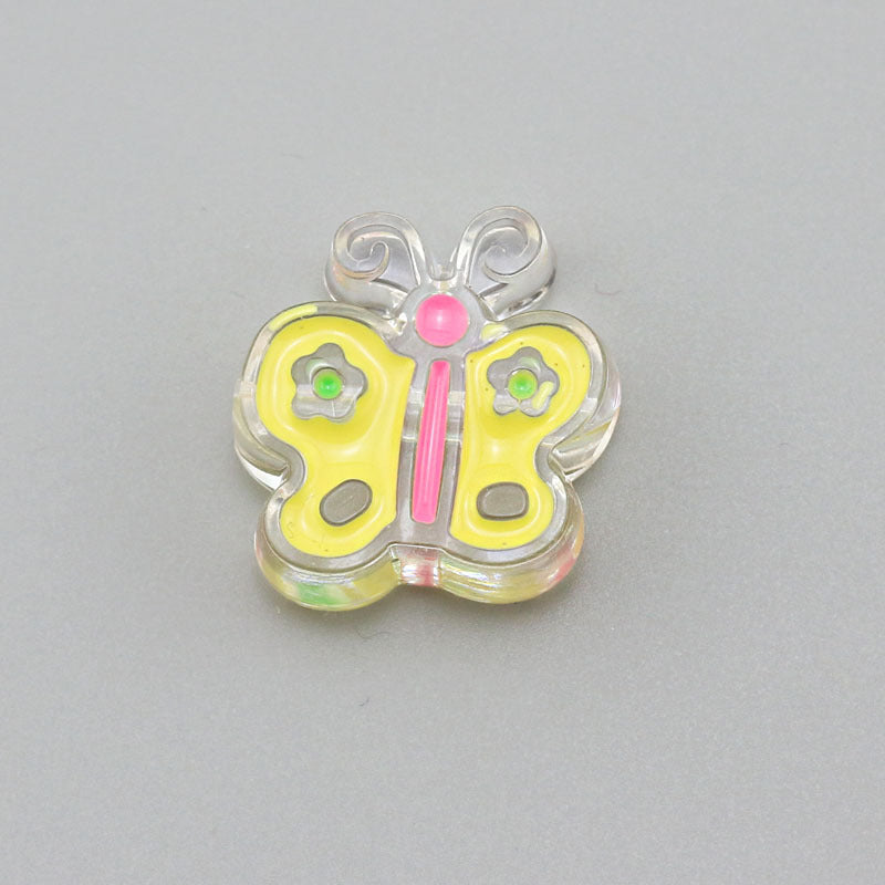 Transparent Bear Flower Acrylic Beads Playful Pastel Enamel 20pcs 13