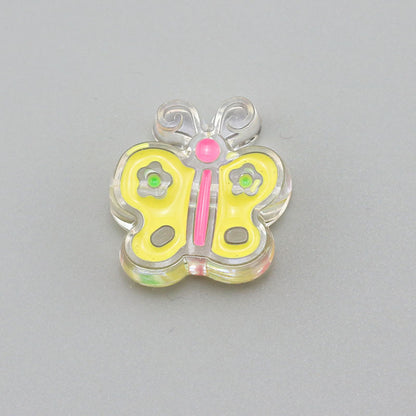 Transparent Bear Flower Acrylic Beads Playful Pastel Enamel 20pcs 13