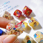 Pretty Girl Printed Square Acrylic Beads 14mm Diagonal Hole 10pcs 4