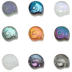 Electroplated Snail Glass Beads 12mm Transparent Iridescent 30pcs
