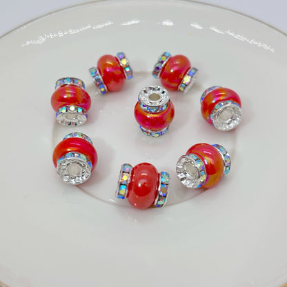 Lantern Rhinestone Beads 14mm Acrylic Plating Bright Color 20pcs 12