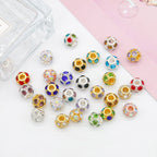 Metal Rhinestone Hollow Spacer Beads 8mm 50pcs 3