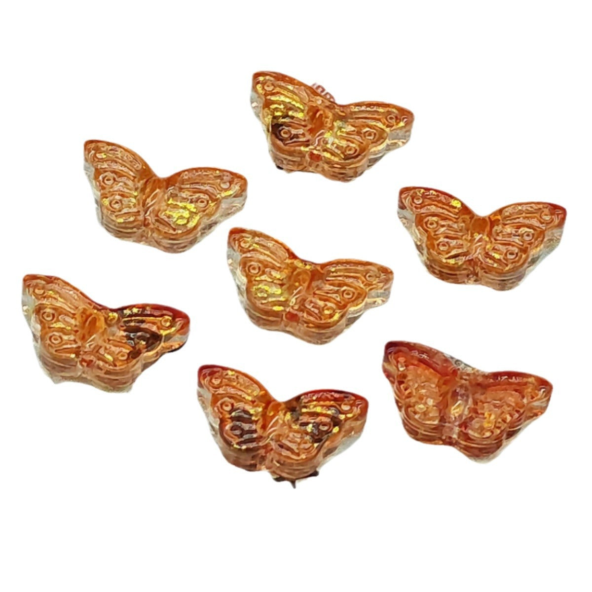 Butterfly Glass Beads 15x10mm Colored Transparent 25pcs 5