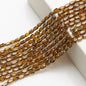 Gilded Oval Seed Glass Beads 4x6mm Plated Gold Frame 96pcs 11