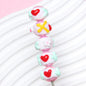 Hand Painted Floral Acrylic Beads 16mm Arrow Design 1pc 10