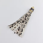 Multi Patterned PU Leather Tassel Keychain Charms 10cm 6pcs 12