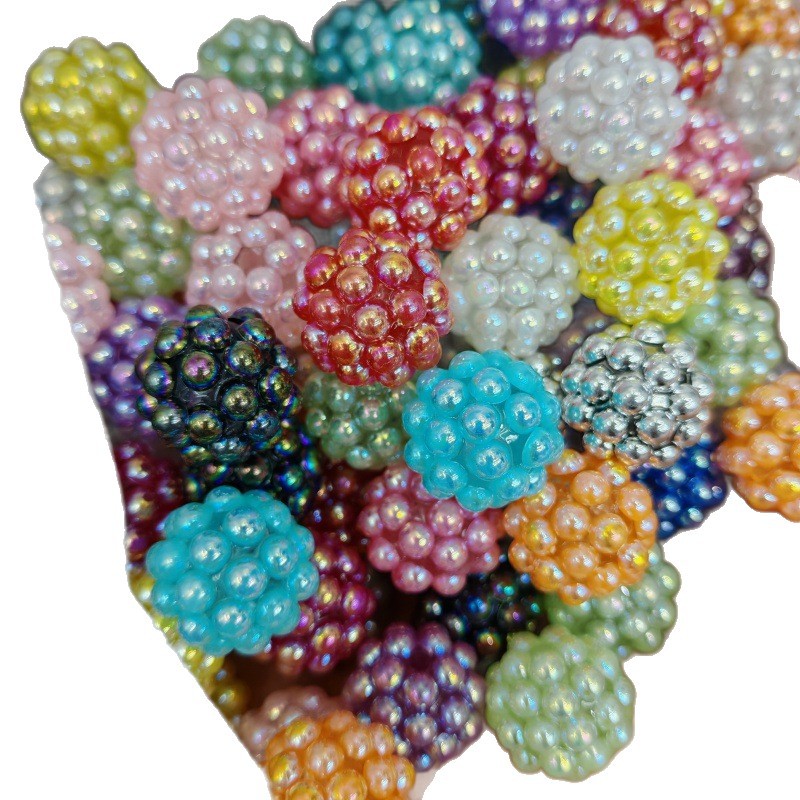 Plated Bubblegum Beads 20mm Waxberry Pearlescent Clustered 50pcs 5