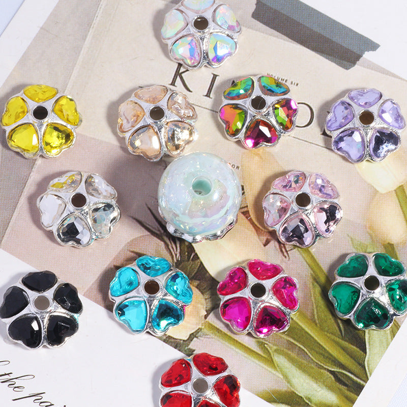 Alloy Flower Bead Caps 15mm Iridescent 10pcs 6
