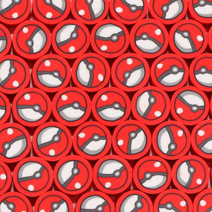 Flat Clay Beads 9mm Pokemon Series Colorful Character Faces 100pcs 8