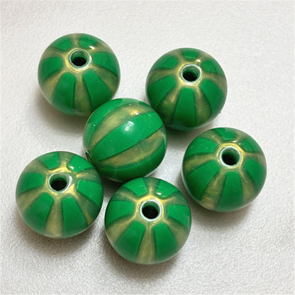 Shimmer Striped Acrylic Beads 16mm Colorful Glossy 100pcs 7