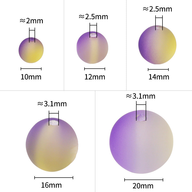 Frosted Gradient Resin Beads 10-20mm Two Tone Mixed Colors 50pcs 3