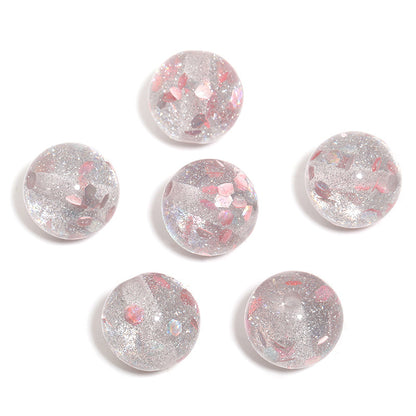 Shimmer Glitter Filled Resin Beads 16mm Round Autumn Leaf 50pcs 15