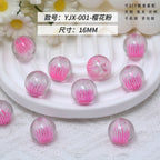Clear Tulip Resin Beads 16mm Round Translucent Sparkle 10pcs 2