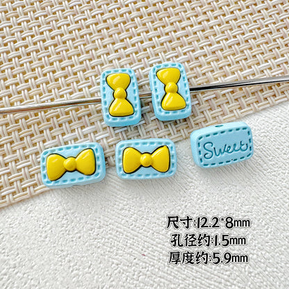 Sunflower and Gift Box Metal Beads 12mm Pastel Painted 10pcs 12