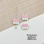 Flower Butterfly Metal Beads 16-20mm Baking Painted Glossy Finish 10pcs 4