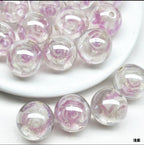 Clear Glazed Rose Resin Beads 16mm Round Decorative 10pcs 5