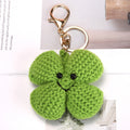 Crochet Rainbow Keychain Handmade Yarn Charm with Colorful Shapes 6