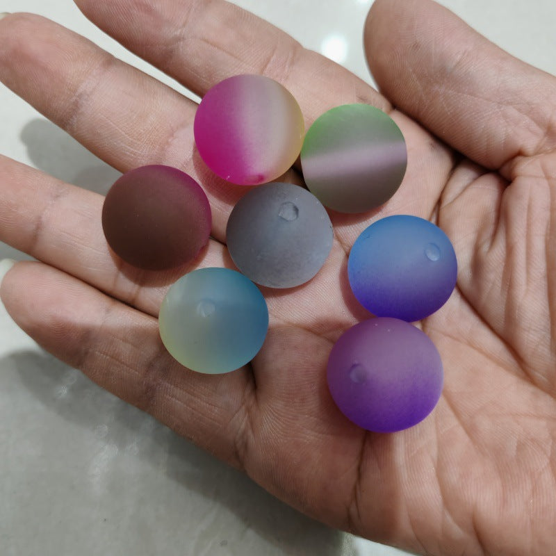 Gradient Bubblegum Beads 20mm Rubberized Two-Color Matte Finish 50pcs 3