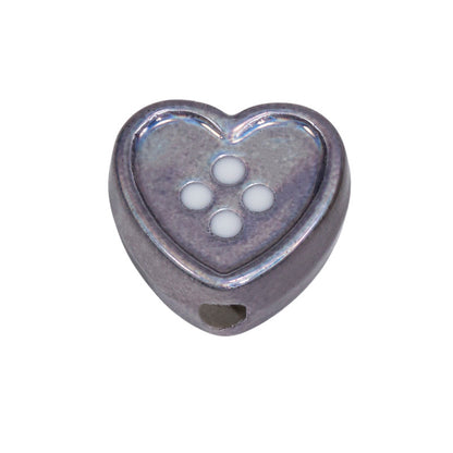 Plating Star and Heart Button Acrylic Beads 11mm Assorted Colors 50pcs 13