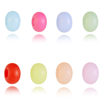 Acrylic Spacer Beads 9x14mm Imitation Crackle Solid Color 100pcs 3