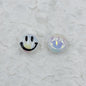 UV Plating Flat Round Acrylic Beads 15mm Glossy Smiley Face 1pc 7