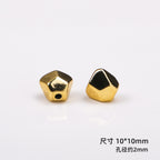 Irregular Square Acrylic Beads 10mm Imitation Metal 50pcs 5