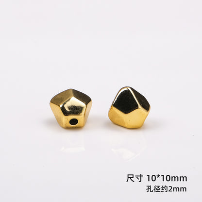 Irregular Square Acrylic Beads 10mm Imitation Metal 50pcs 5