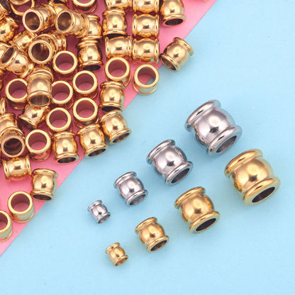 Stainless Steel Drum Metal Beads 4-10mm Large Hole 20pcs