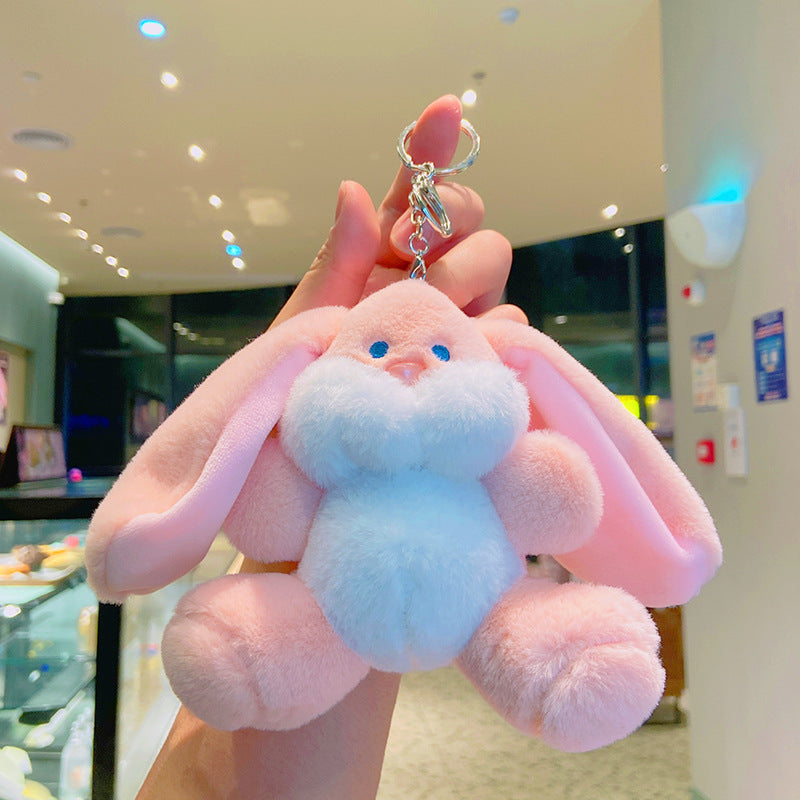 Plush Rabbit Couple Keychain Soft Pastel Bunny Charm 6